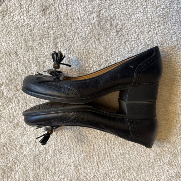 Naturalizer Leather Tassel Loafers Vintage-Classic Comfort Slip-On Heels Sz 5.5 - Picture 4 of 8